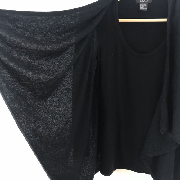 Forte Cashmere black sweater with built in vest - Picture 3 of 12